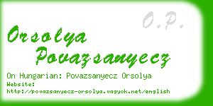 orsolya povazsanyecz business card